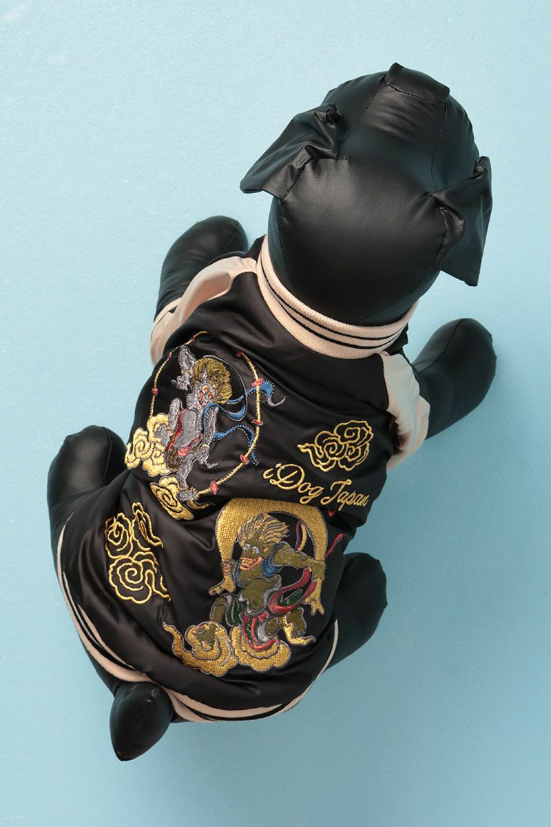 スカジャン 風神雷神 墨黒 | ドッグウェア専門店INNUMALL